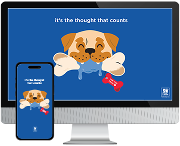 Desktop & mobile example of  "Dog Gift Tag" pet wallpaper for phones